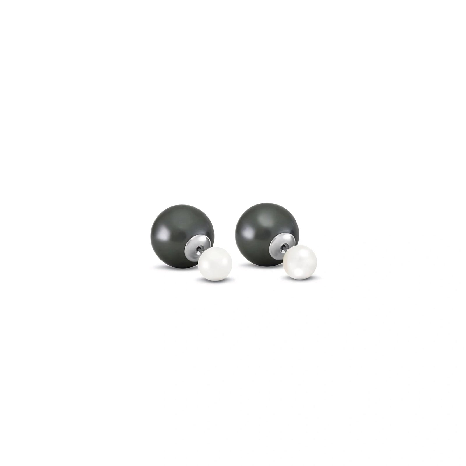 White Gold Rose Stud Earrings Pearl 10K — Alfonsina