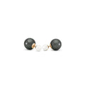 Yellow Gold Rose Stud Earrings Pearl 10K — Alfonsina