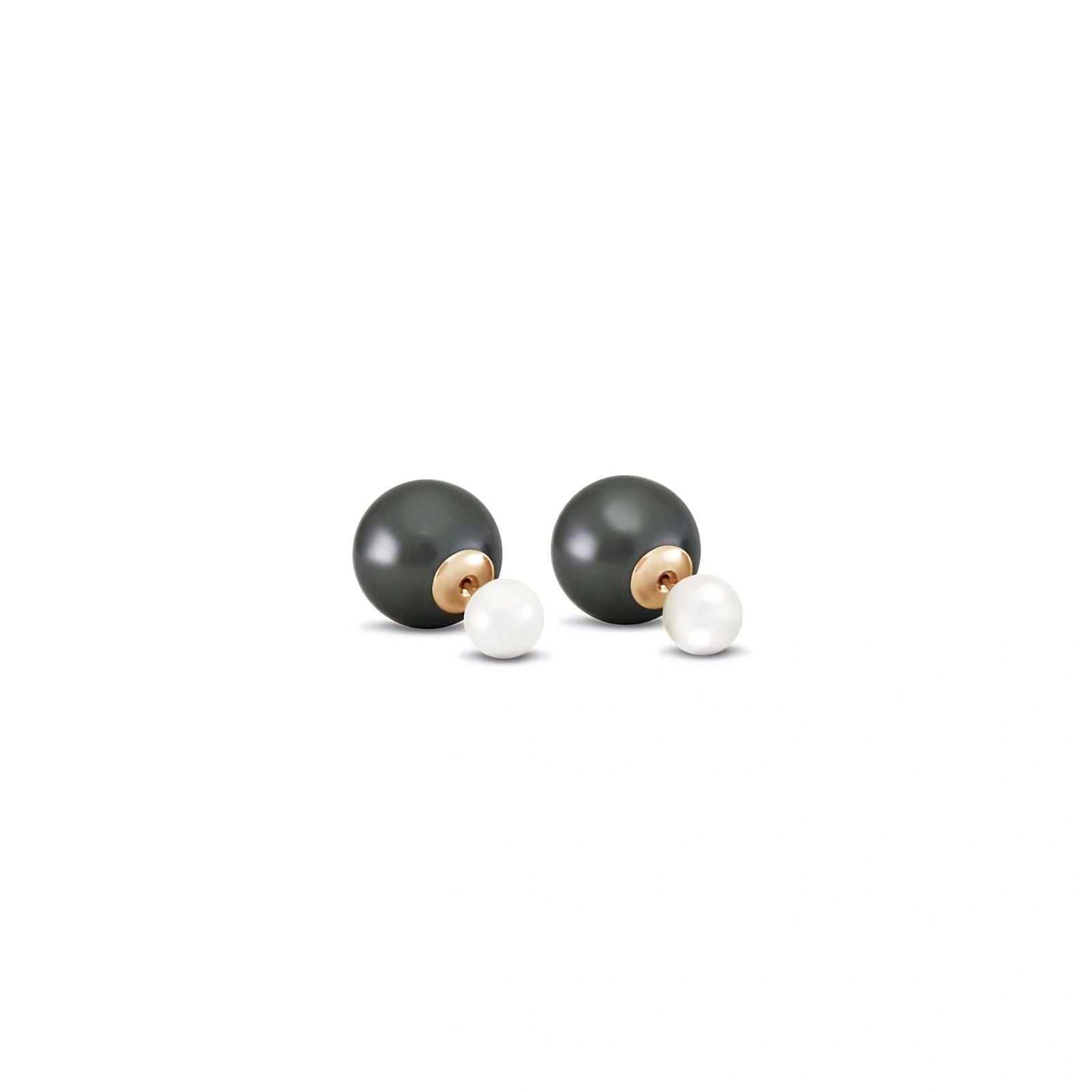 Yellow Gold Rose Stud Earrings Pearl 10K — Alfonsina