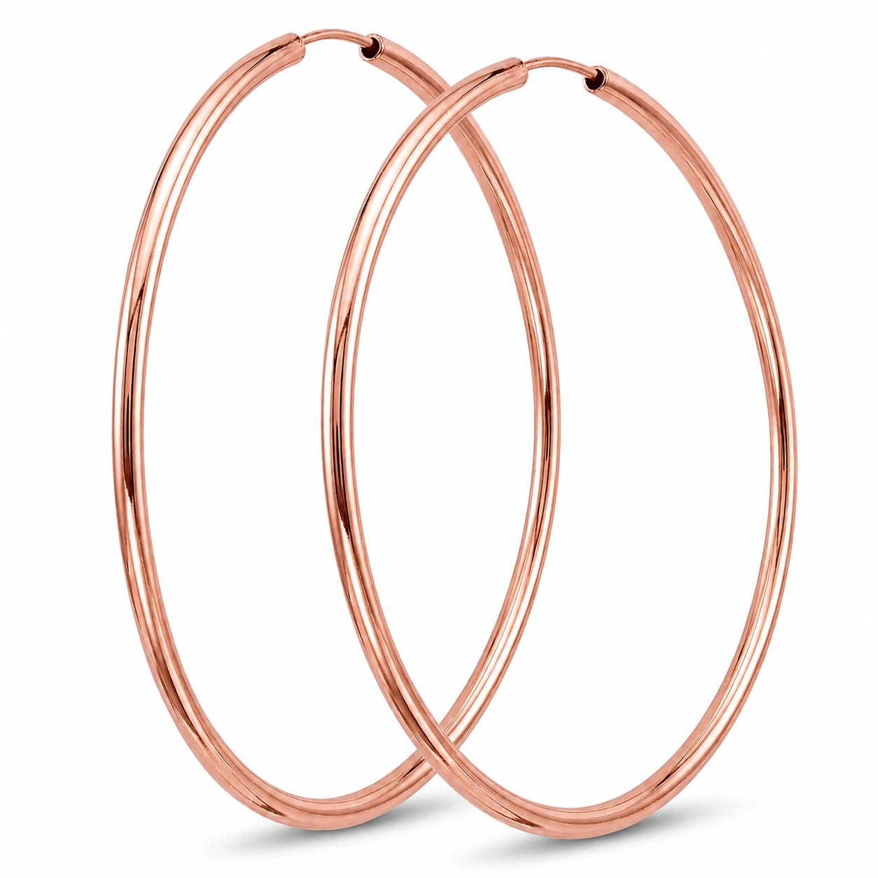 Rose Gold Loop Hoop Earrings 10K — Ines