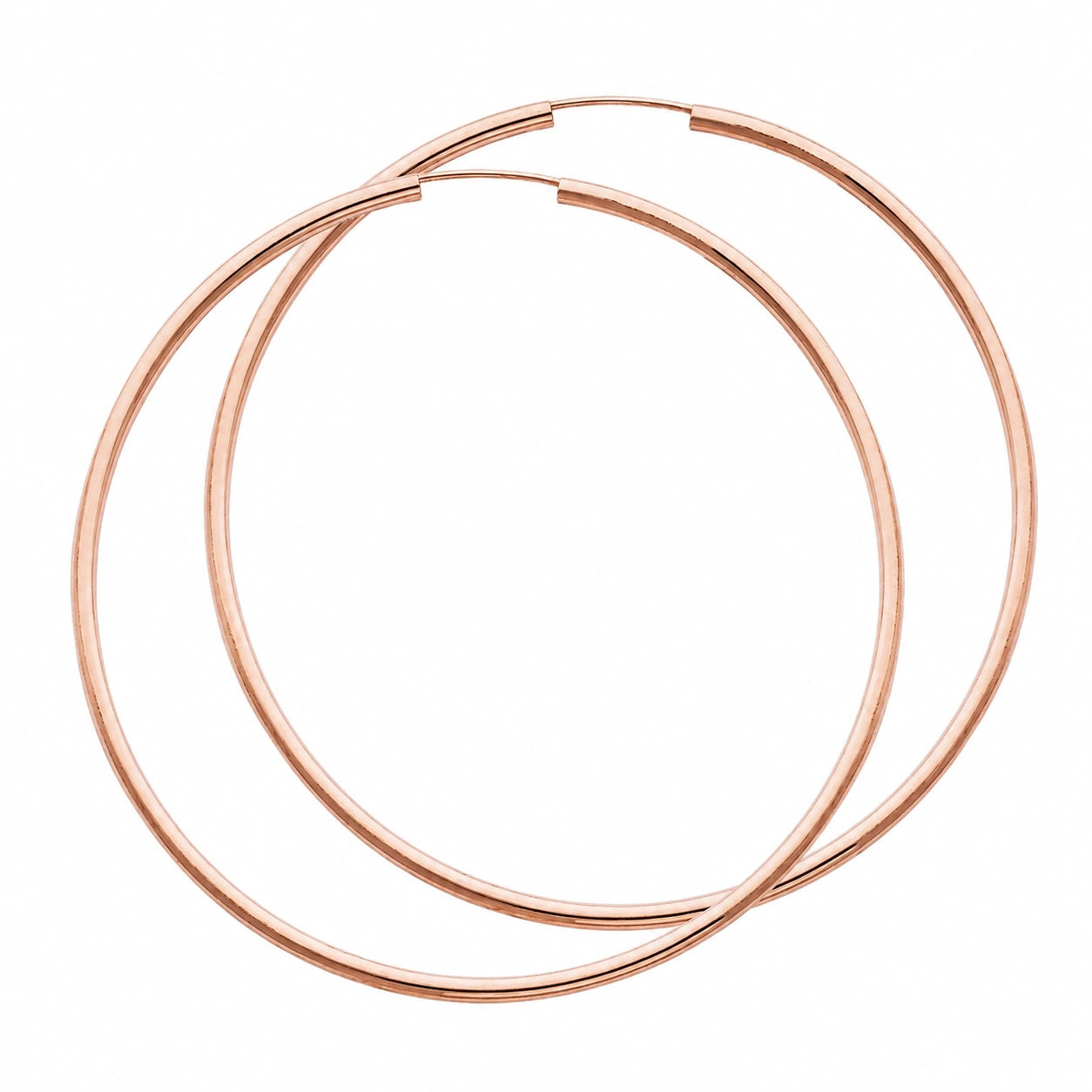 Rose Gold Loop Hoop Earrings 10K — Ines