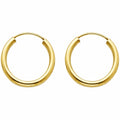 Yellow Gold Loop Hoop Earrings 10K — Ines