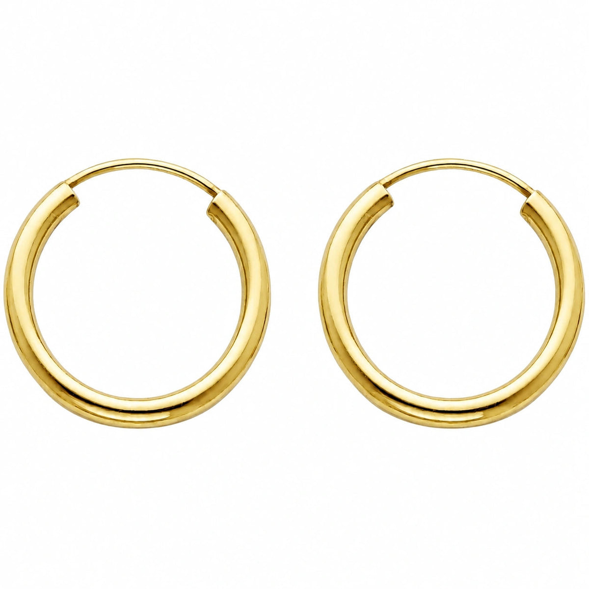 Yellow Gold Loop Hoop Earrings 10K — Ines