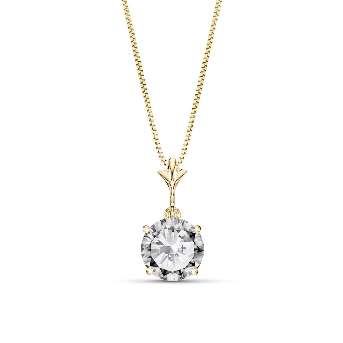 Yellow Gold Petal Rose Necklace Zirconia 10K — Liliana