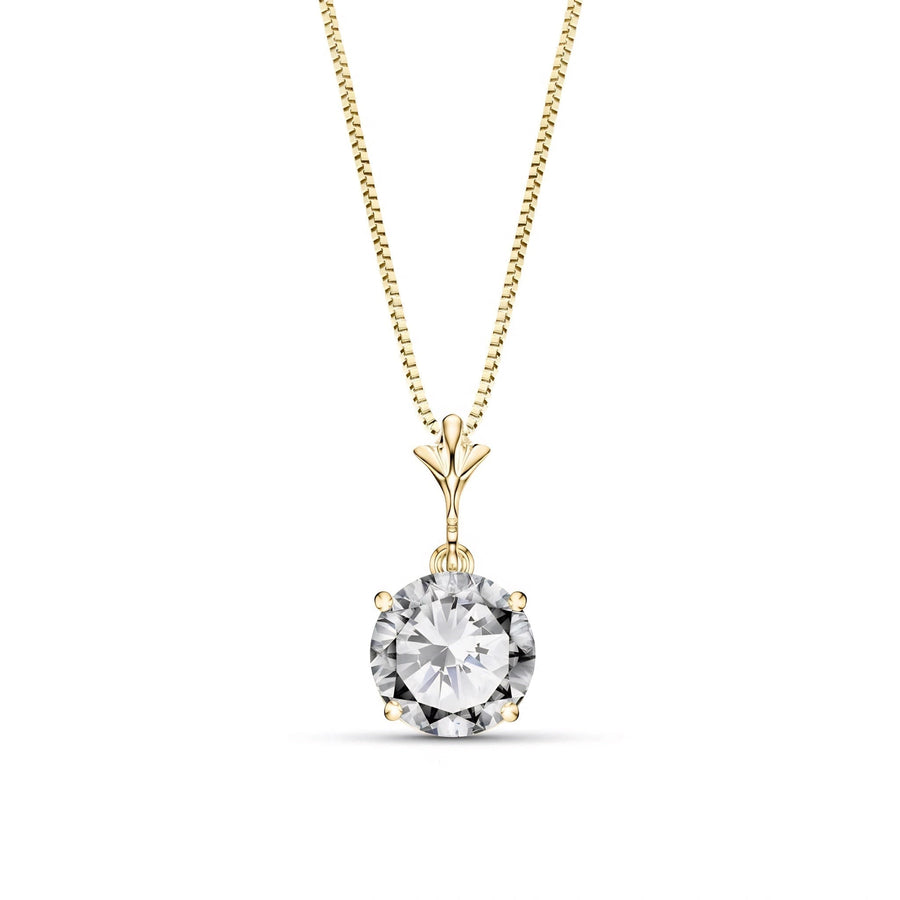 Yellow Gold Petal Rose Necklace Zirconia 10K — Liliana