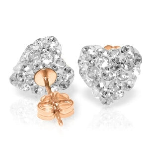 Rose Gold Heart Earrings Zirconia 10K — Ester