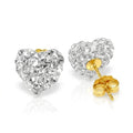 Yellow Gold Heart Earrings Zirconia 10K — Ester