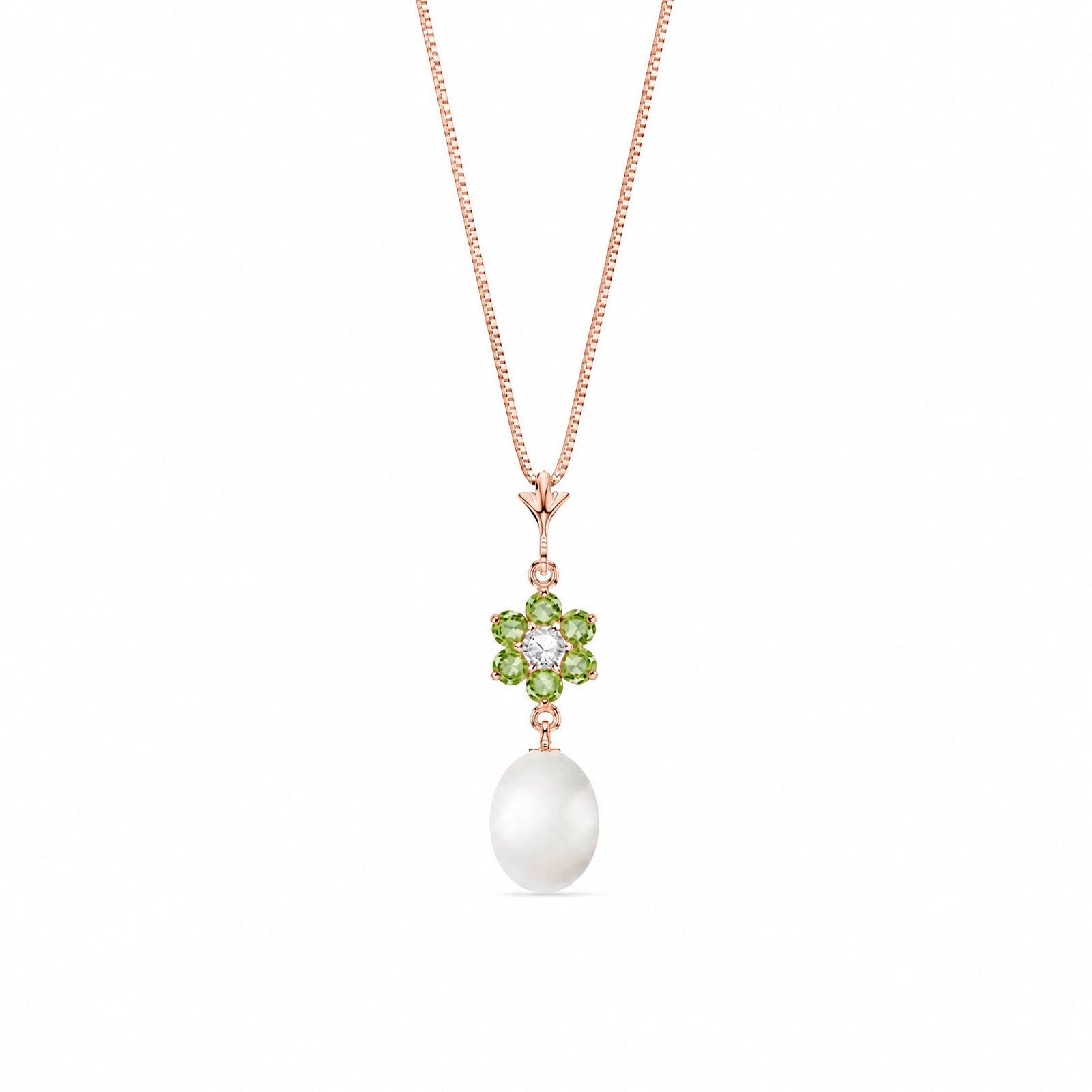 Rose Gold Diamond & Pearl & Peridot — Mariapace