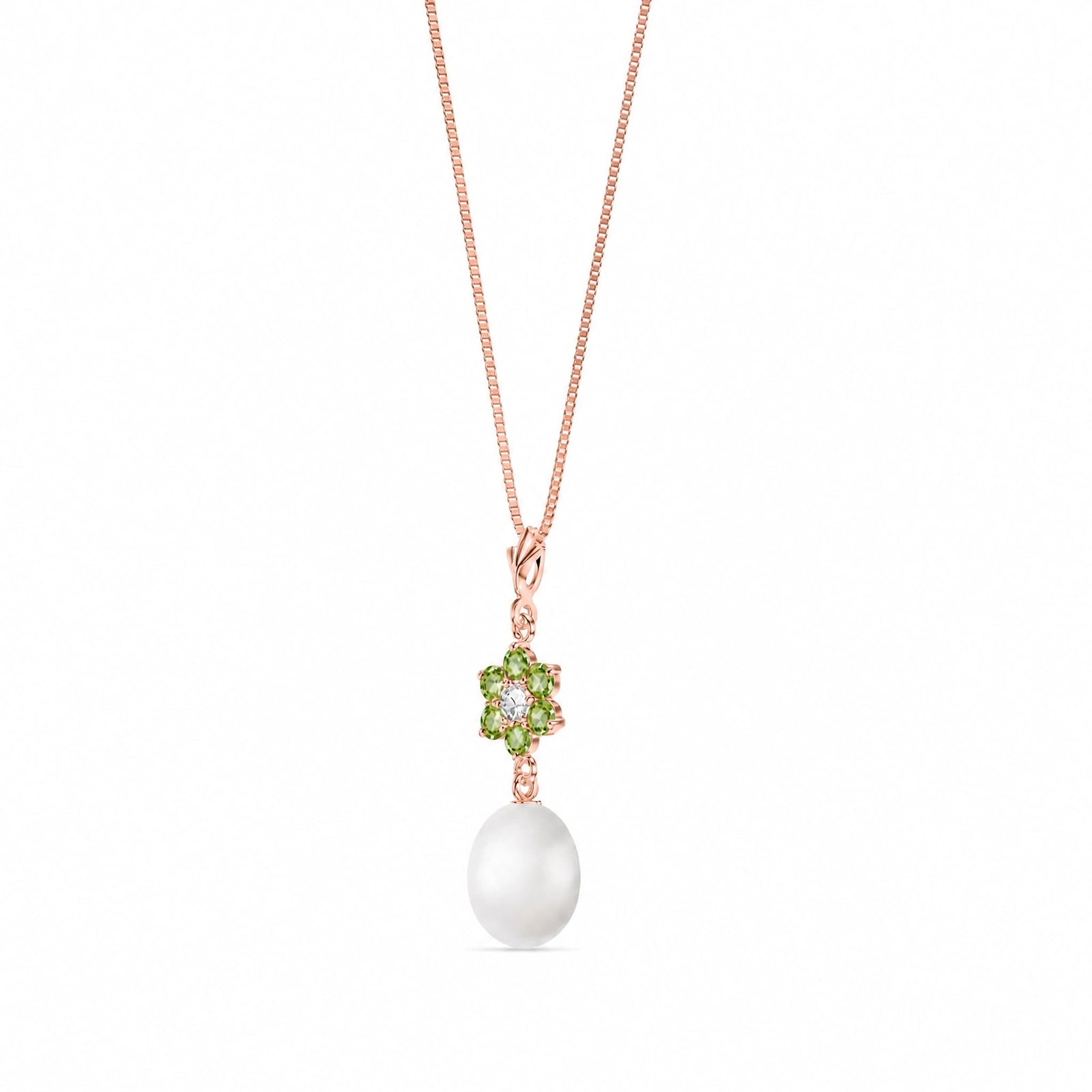 Rose Gold Diamond & Pearl & Peridot — Mariapace