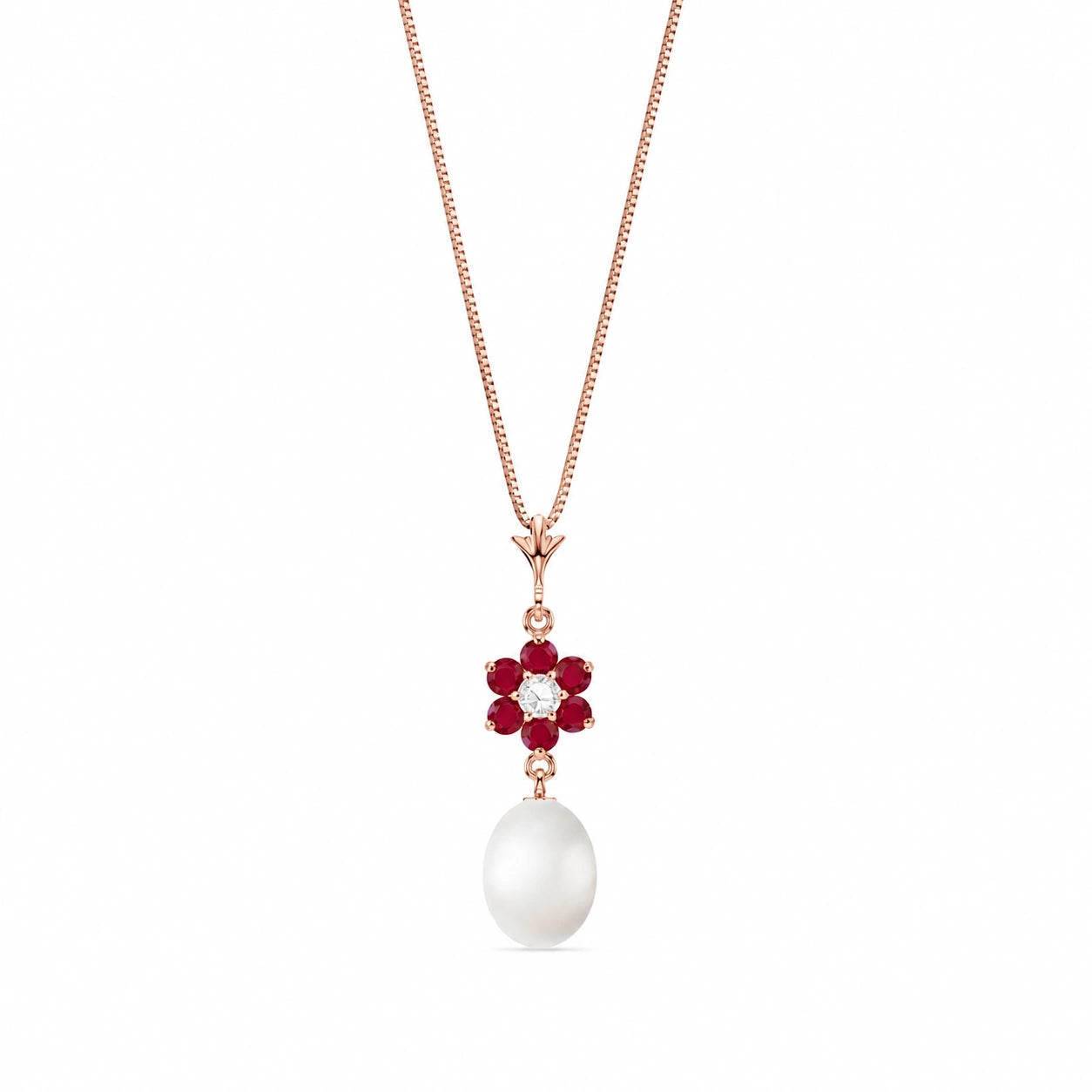 Rose Gold Diamond & Pearl & Ruby — Mariapace