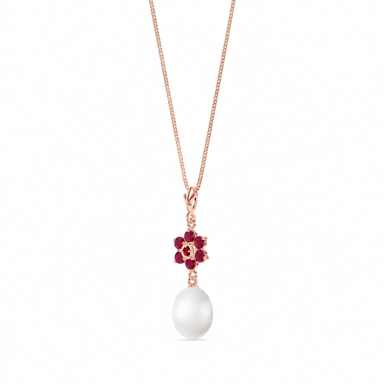 Rose Gold Diamond & Pearl & Ruby — Mariapace