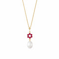 Yellow Gold Diamond & Pearl & Ruby — Mariapace