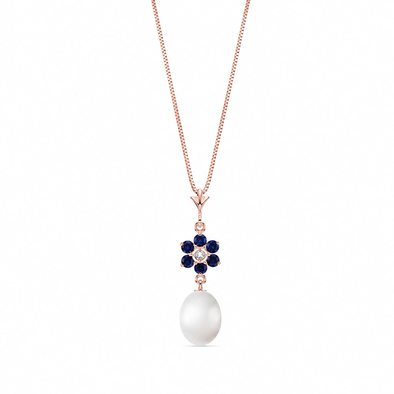Rose Gold Diamond & Pearl & Sapphire — Mariapace