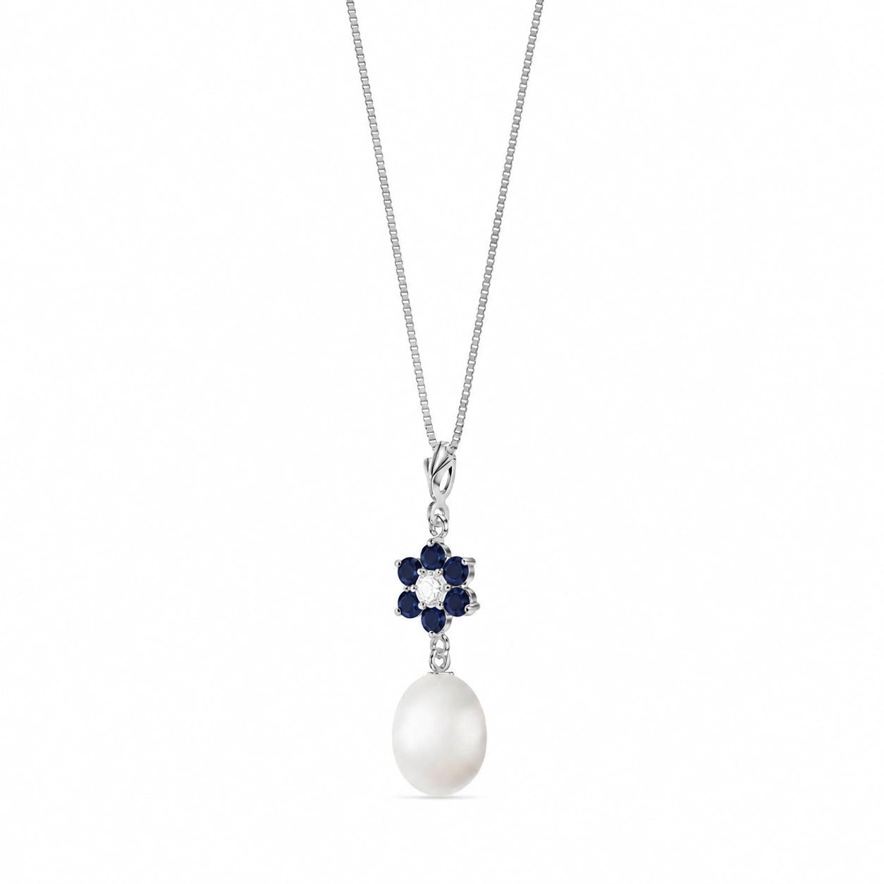 White Gold Diamond & Pearl & Sapphire — Mariapace