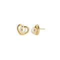 Yellow Gold Stud Earrings Pearl 10K — Berenice