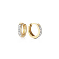 Yellow Gold Huggie Earrings Diamond 10K — Agostina