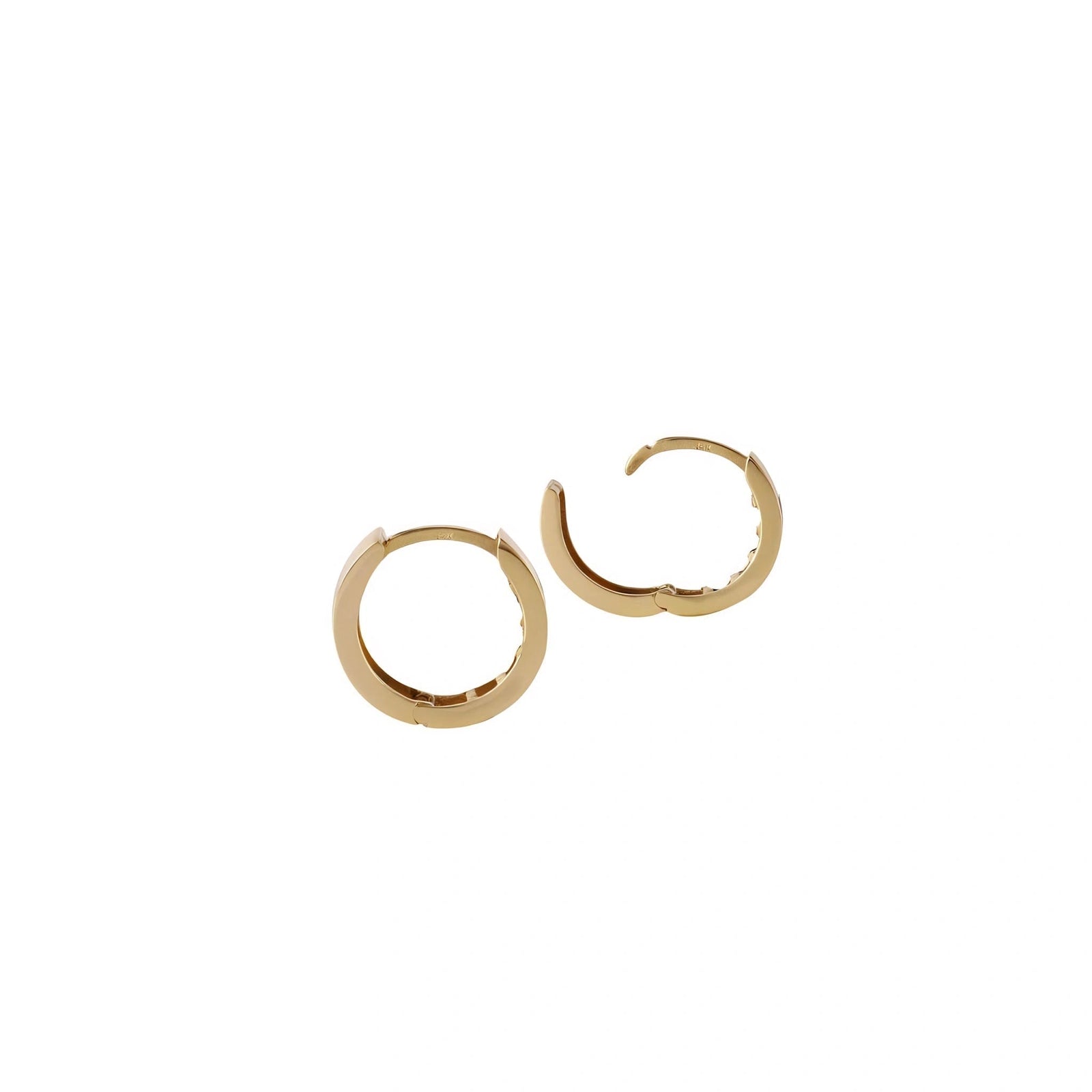 Yellow Gold Huggie Earrings Diamond 10K — Agostina