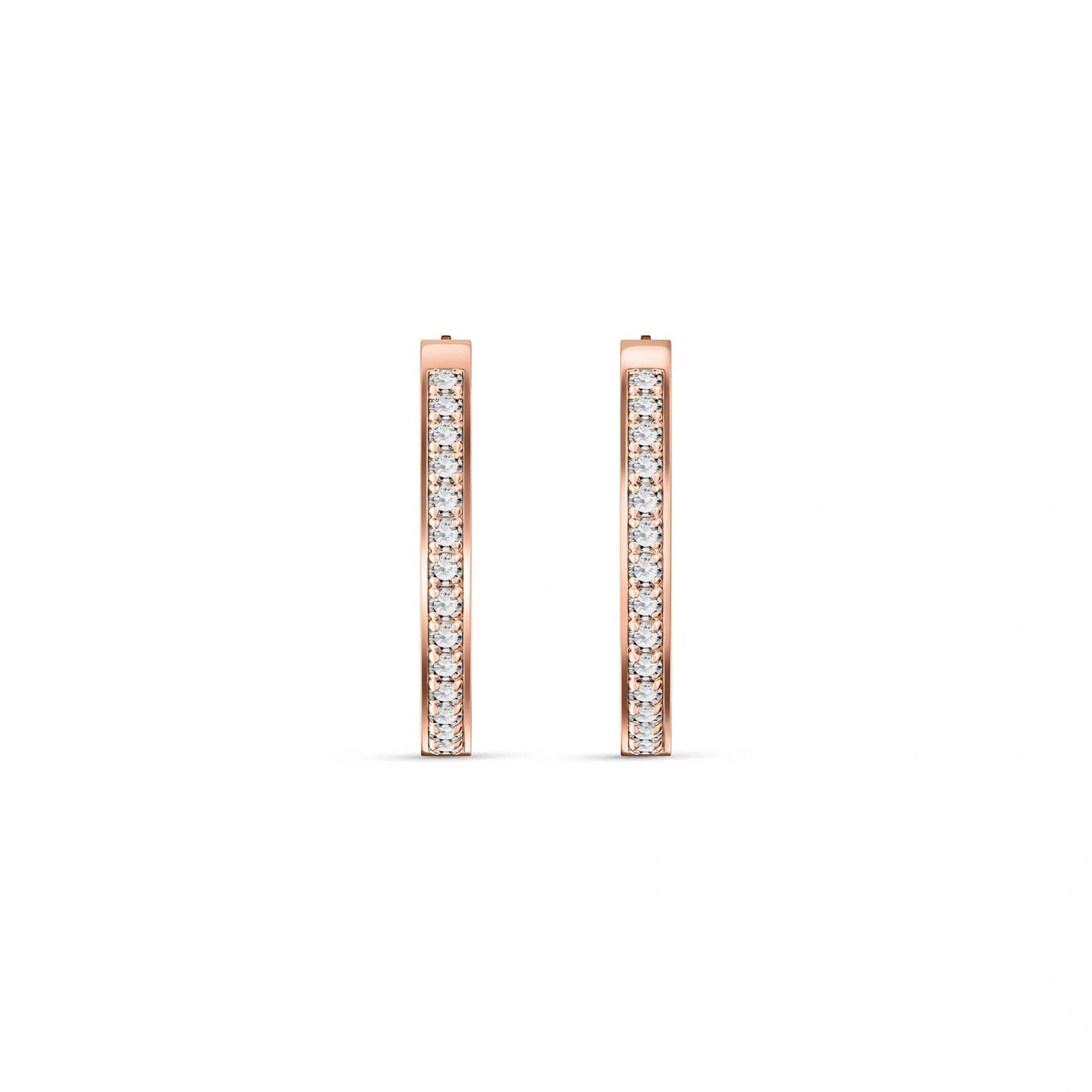 Rose Gold Bloom Hoop Earrings Diamond 10K — Crocifissa