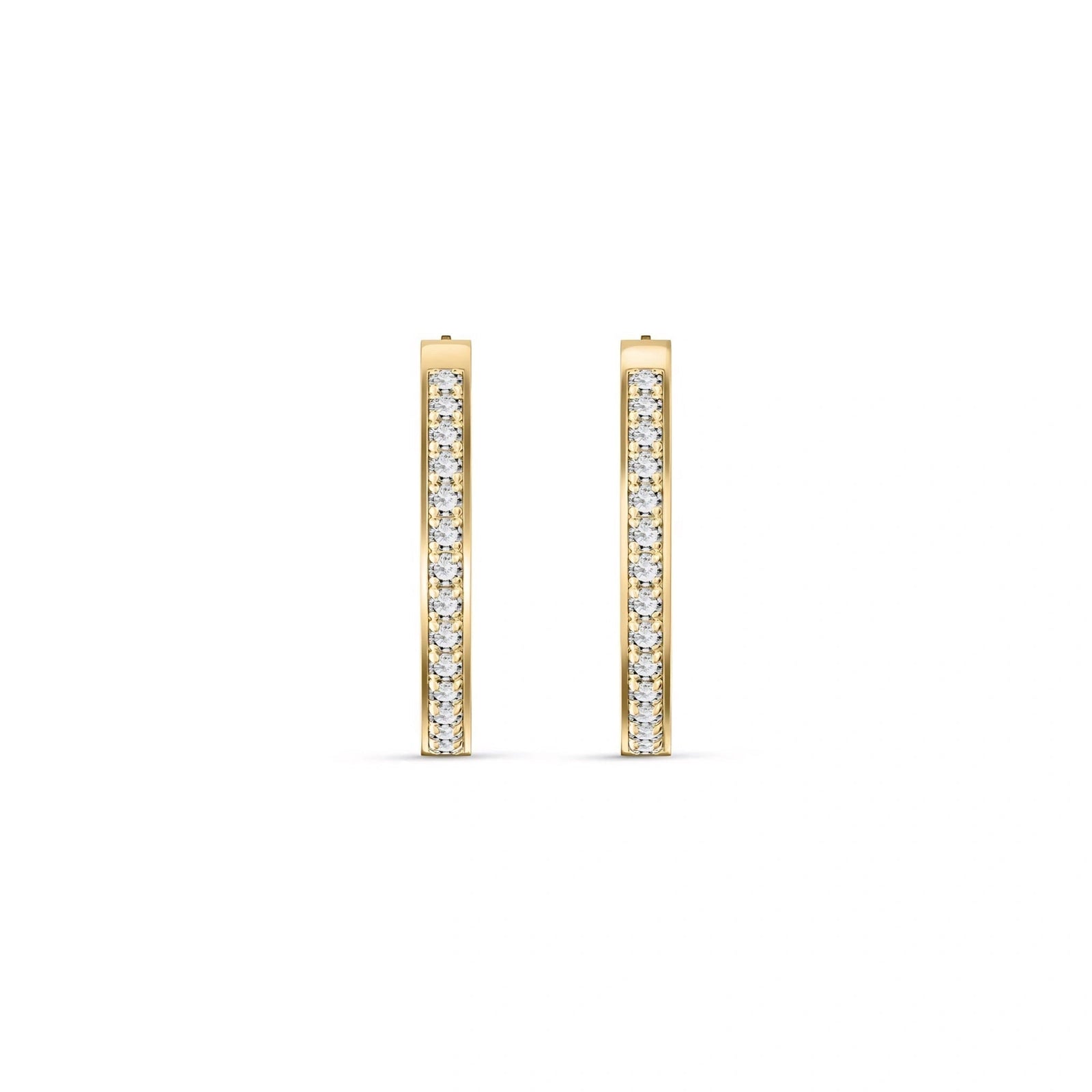 Yellow Gold Bloom Hoop Earrings Diamond 10K — Crocifissa