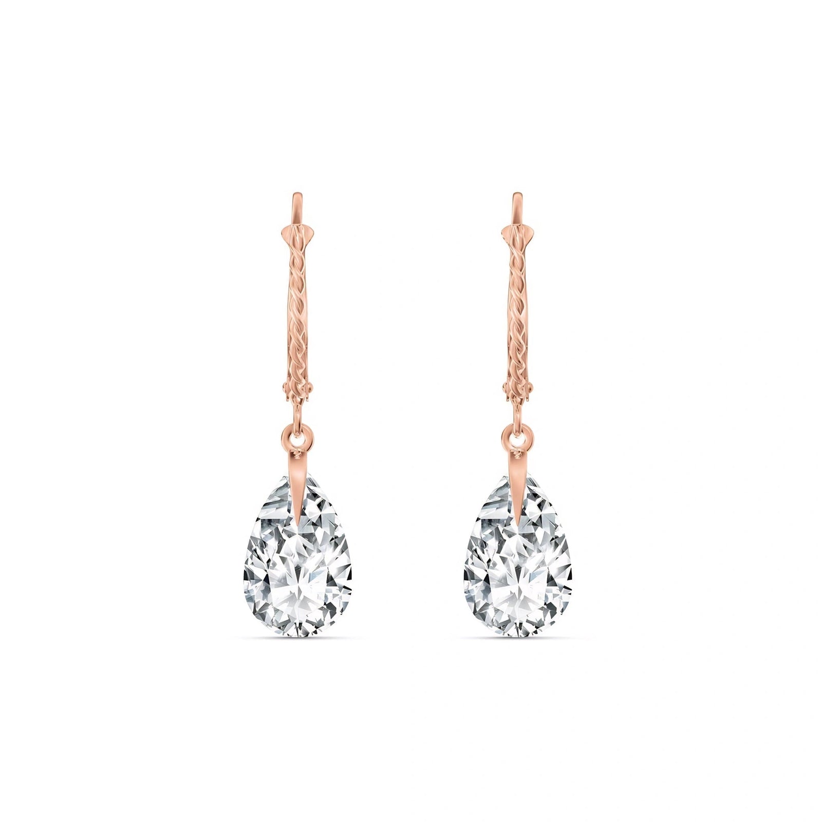 Rose Gold Earrings Zirconia 10K — Pia