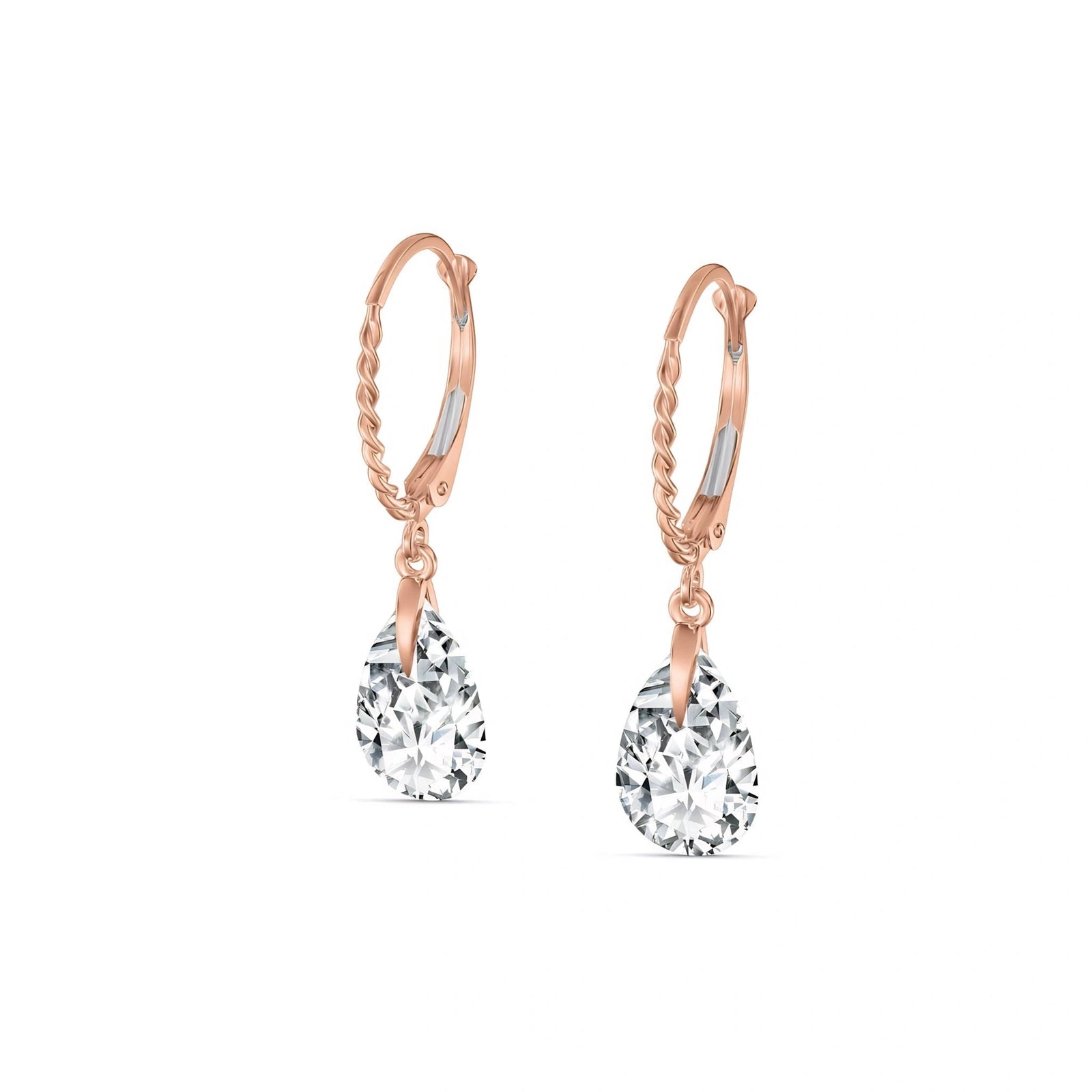 Rose Gold Earrings Zirconia 10K — Pia