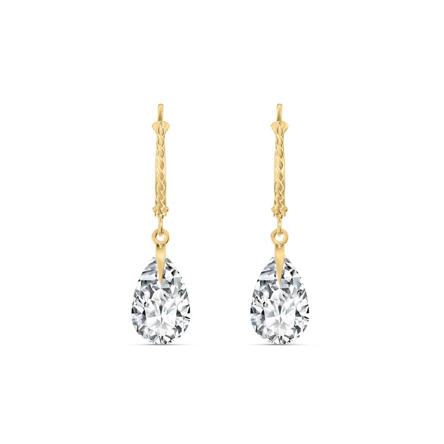 Yellow Gold Earrings Zirconia 10K — Pia