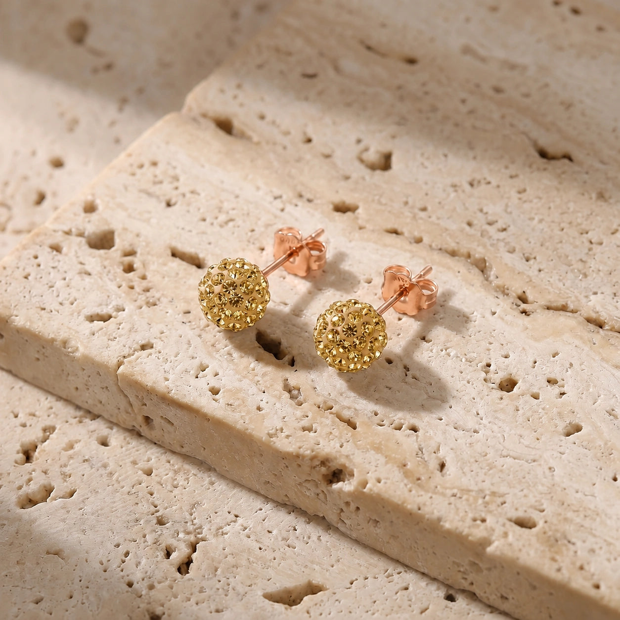 Rose Gold Earrings Zirconia 10K — Morgana