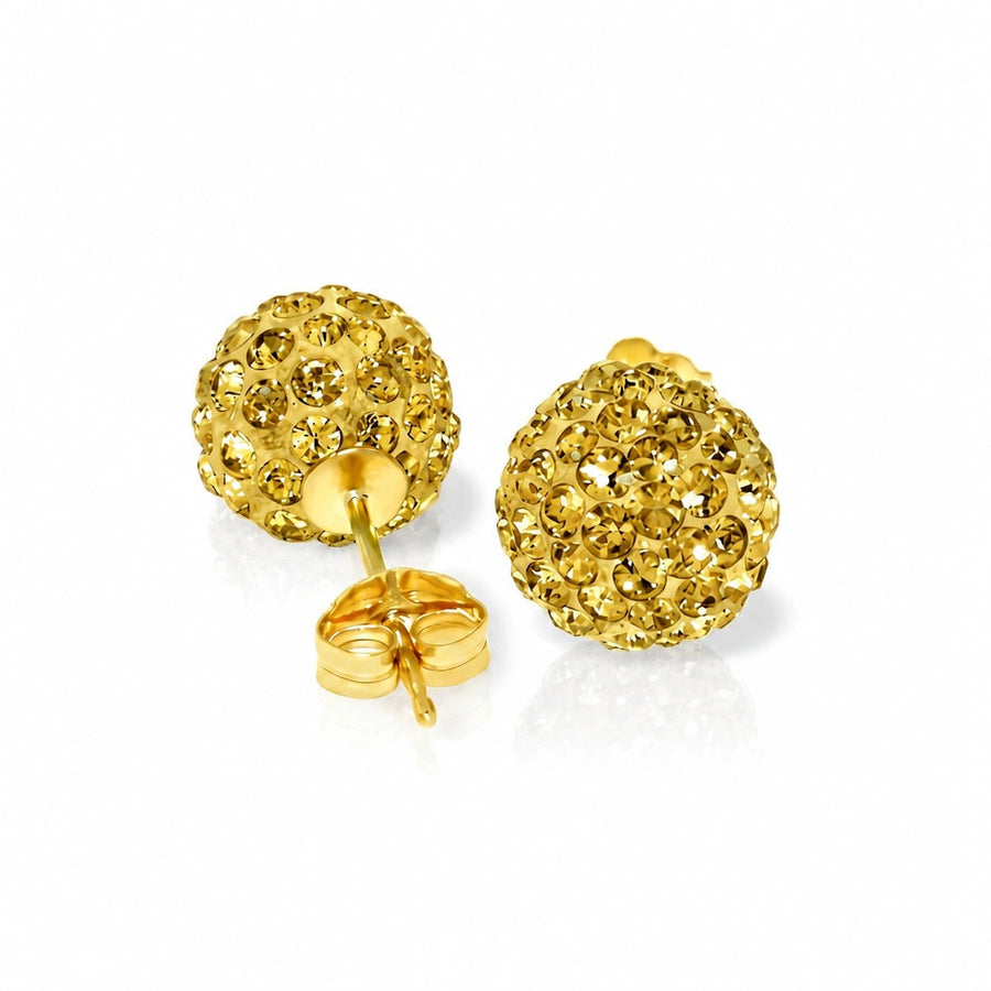 Yellow Gold Earrings Zirconia 10K — Morgana