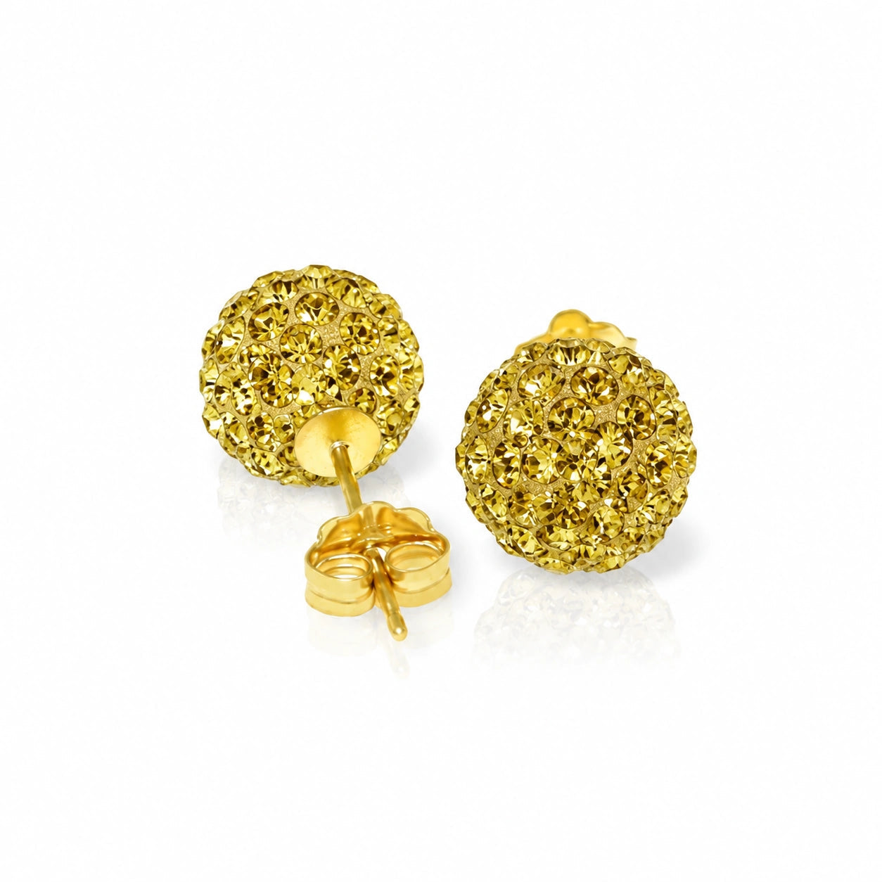 Yellow Gold Earrings Zirconia 10K — Morgana