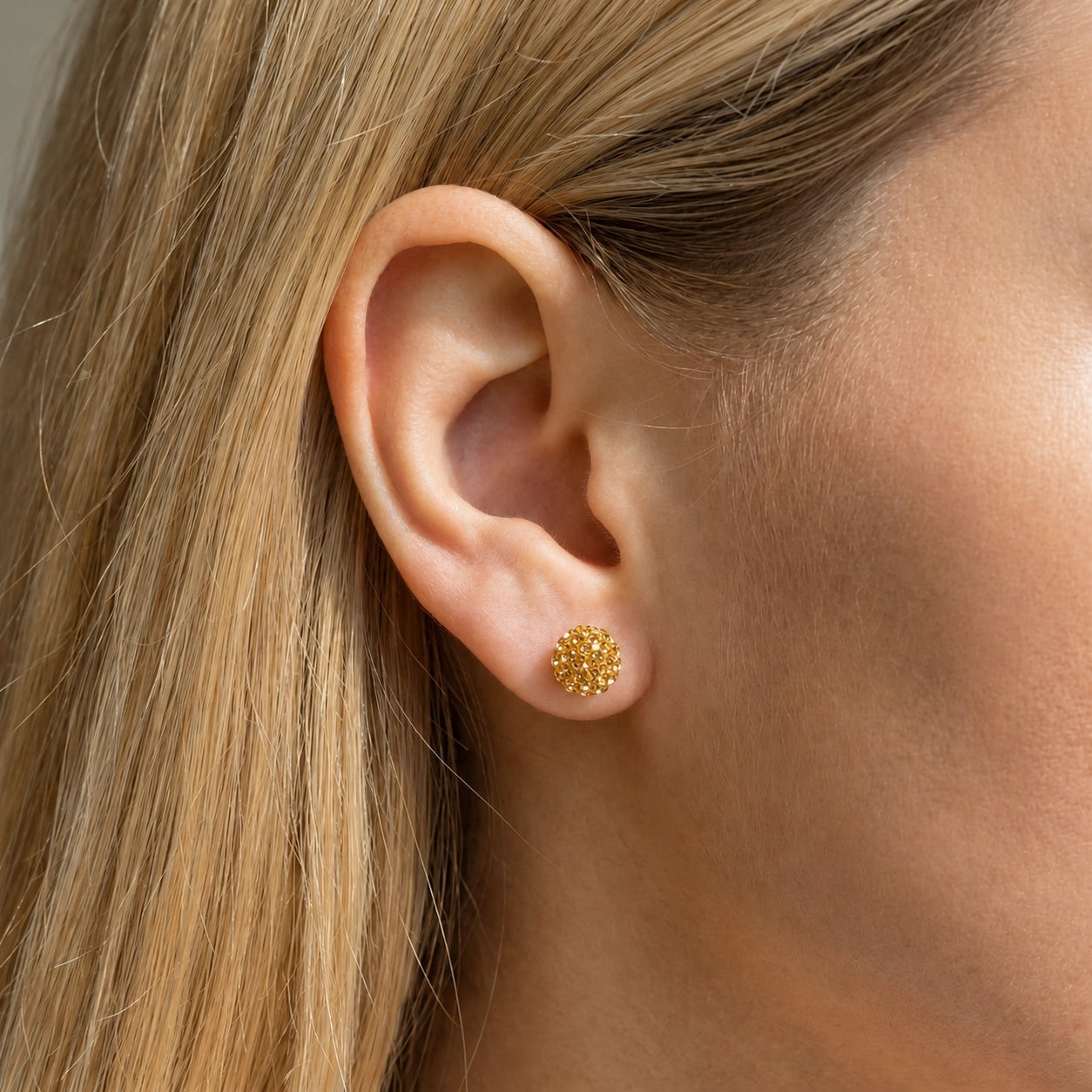 Yellow Gold Earrings Zirconia 10K — Morgana