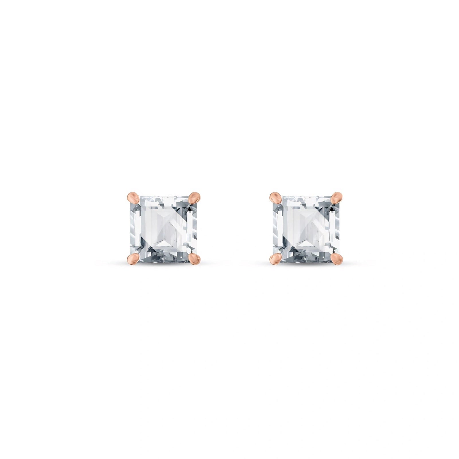 Rose Gold Bloom Earrings Zirconia 10K — Ottilia