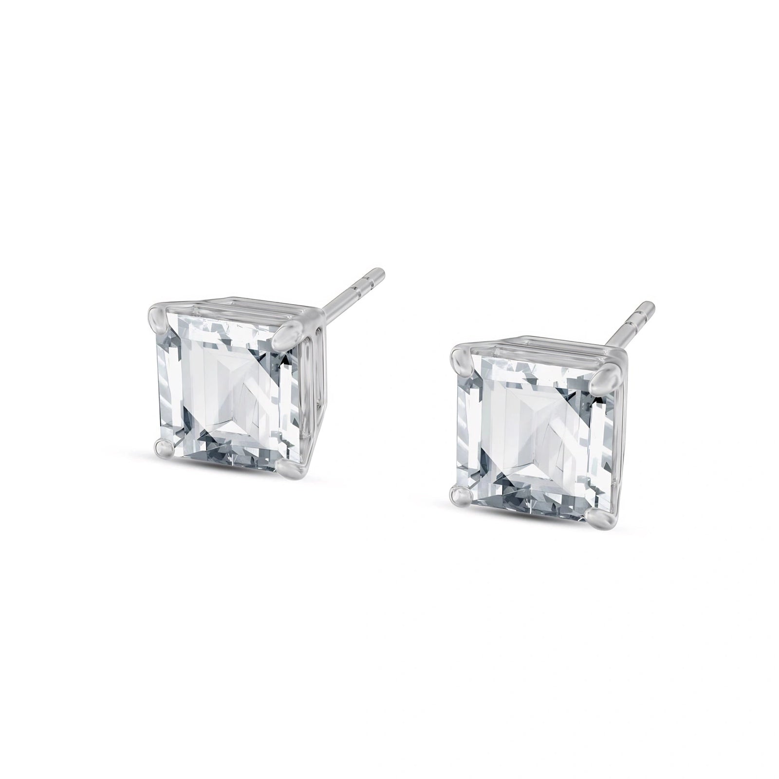 White Gold Bloom Earrings Zirconia 10K — Ottilia