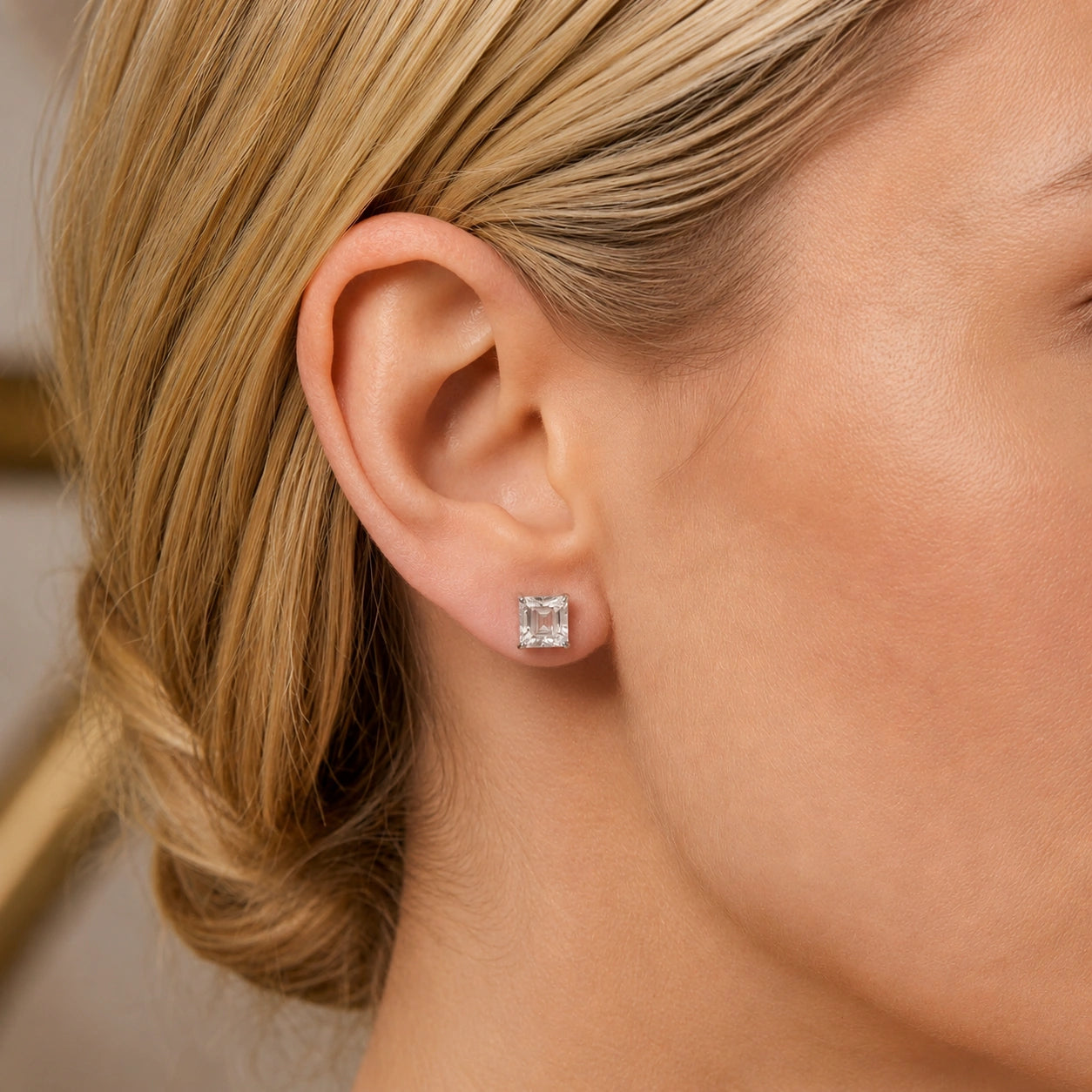 White Gold Bloom Earrings Zirconia 10K — Ottilia