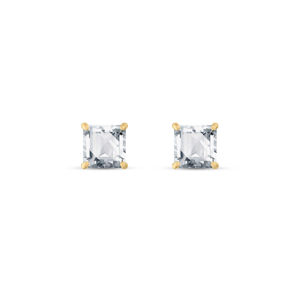Yellow Gold Bloom Earrings Zirconia 10K — Ottilia