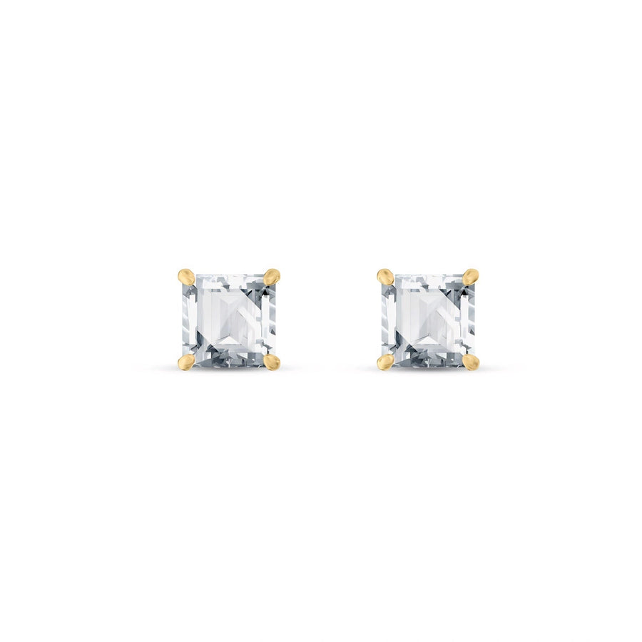 Yellow Gold Bloom Earrings Zirconia 10K — Ottilia