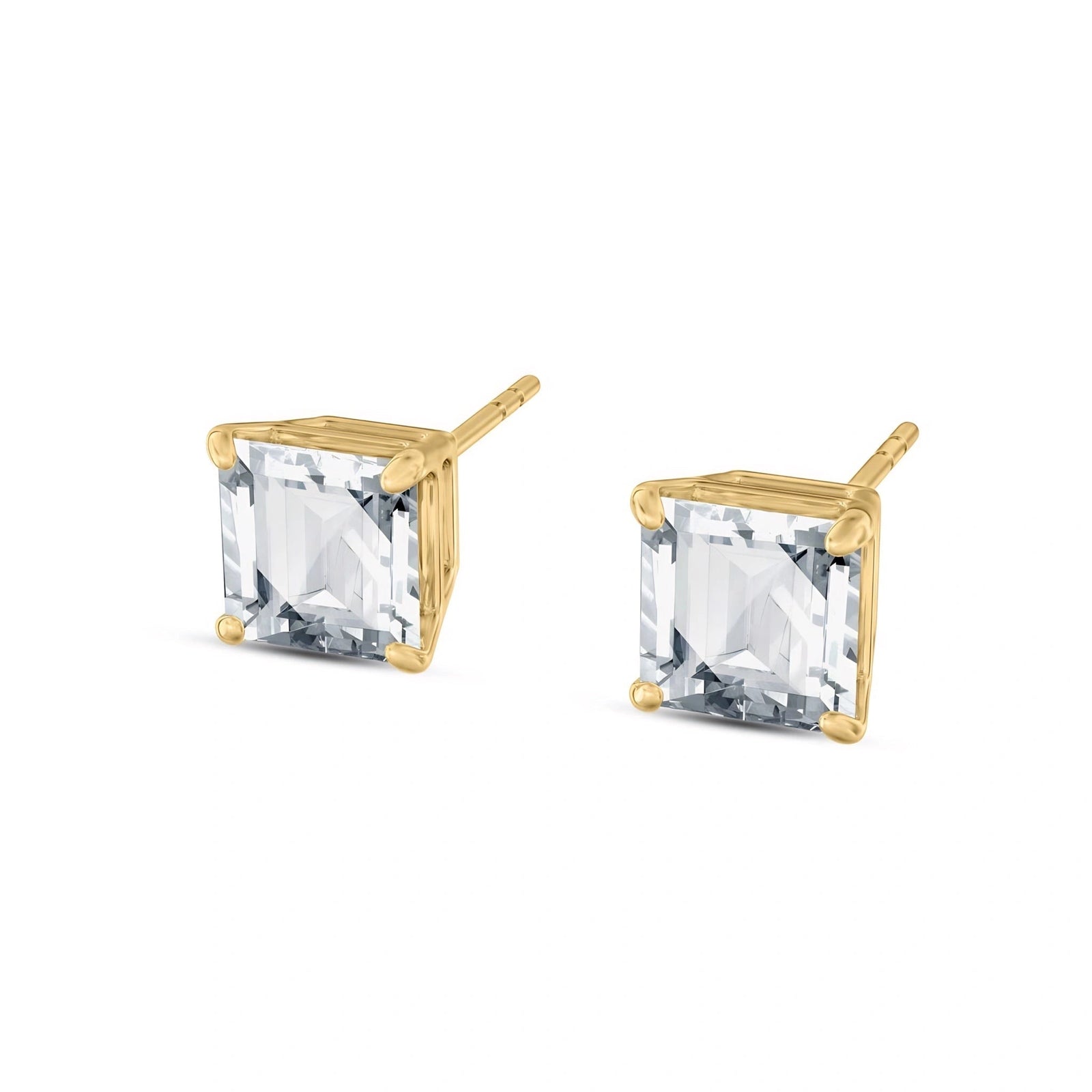 Yellow Gold Bloom Earrings Zirconia 10K — Ottilia