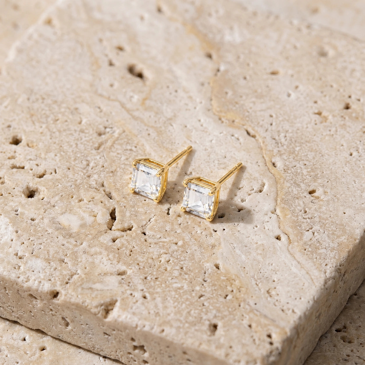 Yellow Gold Bloom Earrings Zirconia 10K — Ottilia