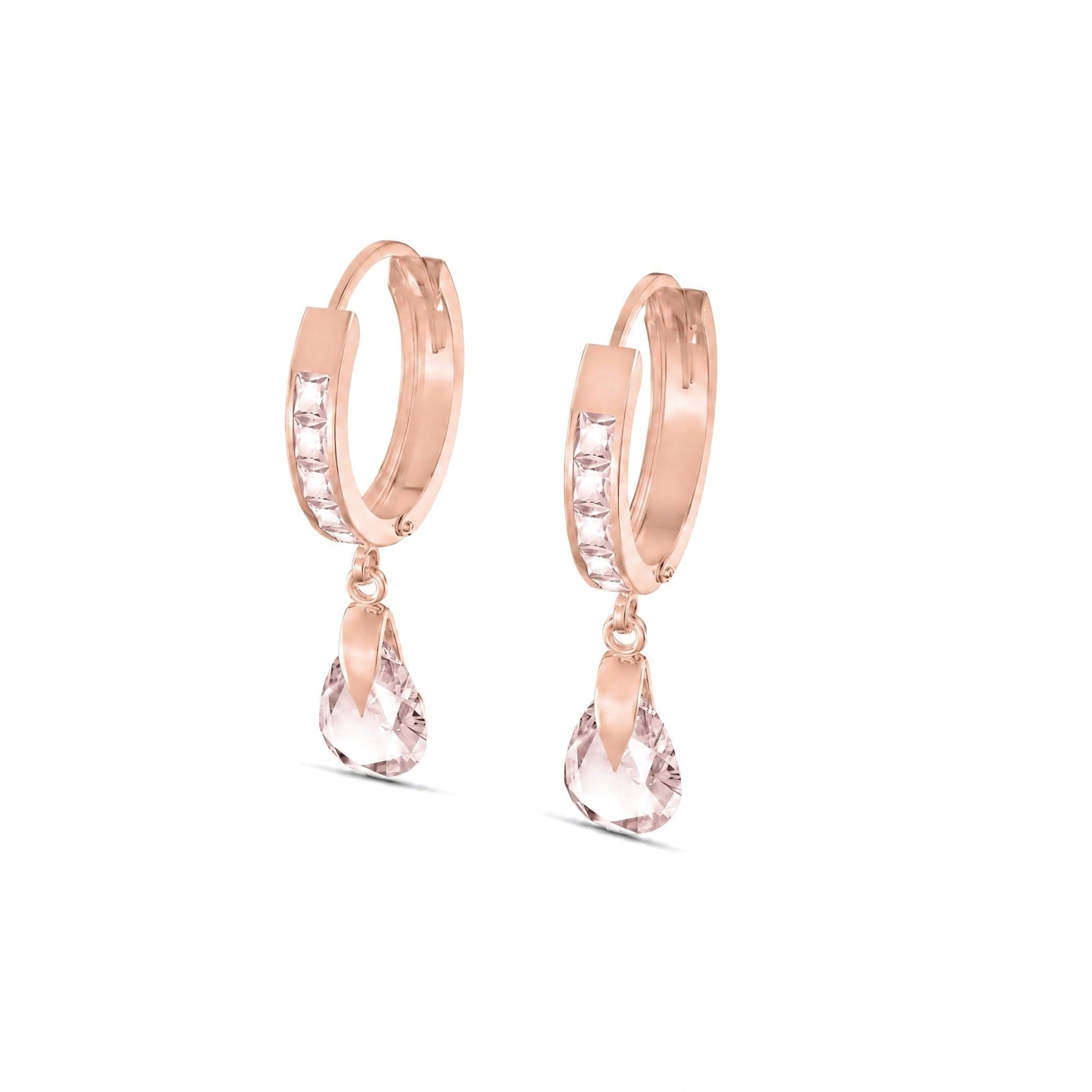 Rose Gold Rose Earrings Zirconia 10K — Calliope