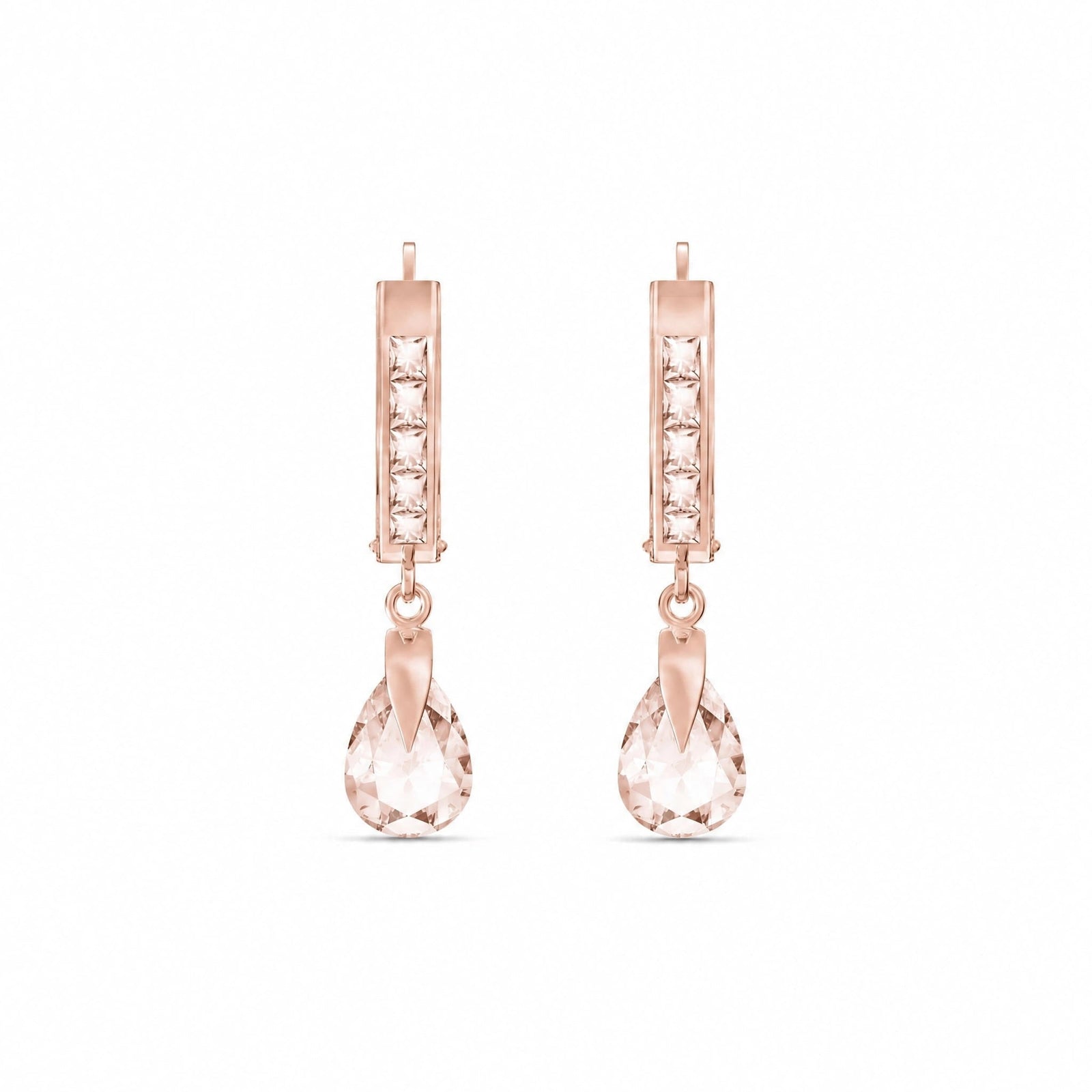 Rose Gold Rose Earrings Zirconia 10K — Calliope
