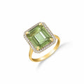 Yellow Gold Ring Green Amethyst 10K — Giorgia