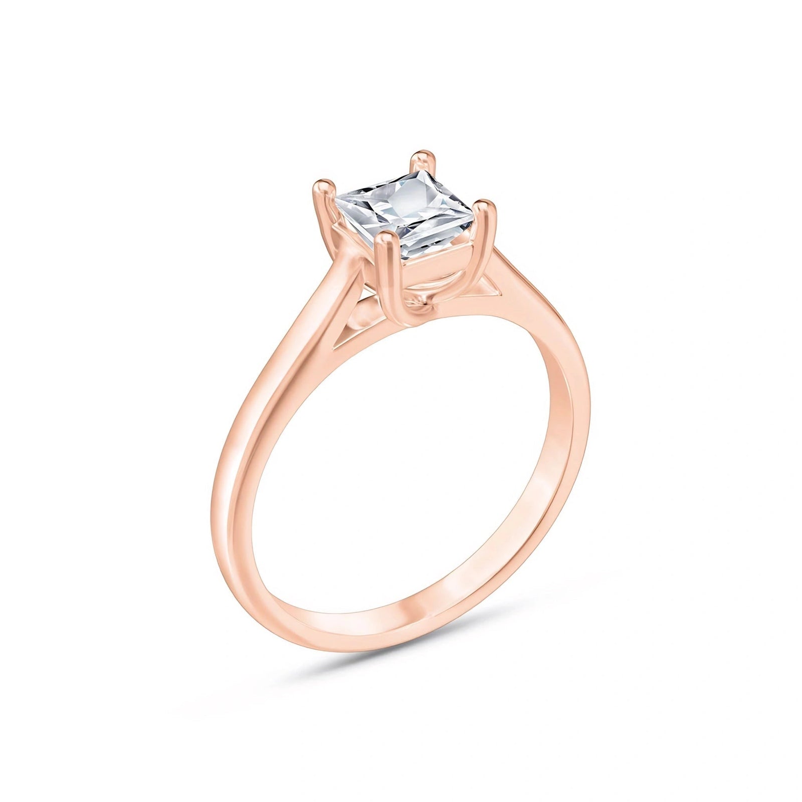 Rose Gold Engagement Ring Diamond 10K — Sole