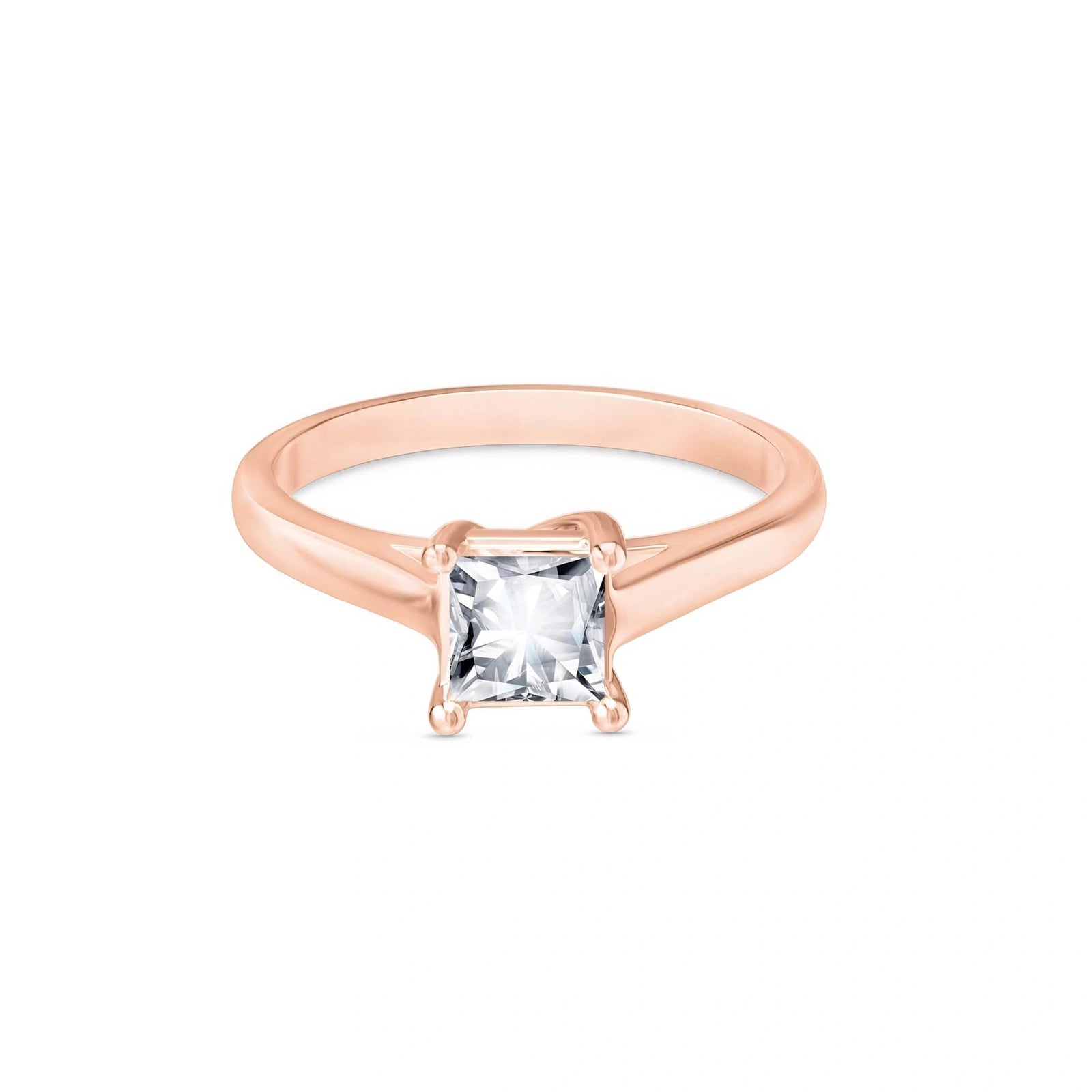 Rose Gold Engagement Ring Diamond 10K — Sole