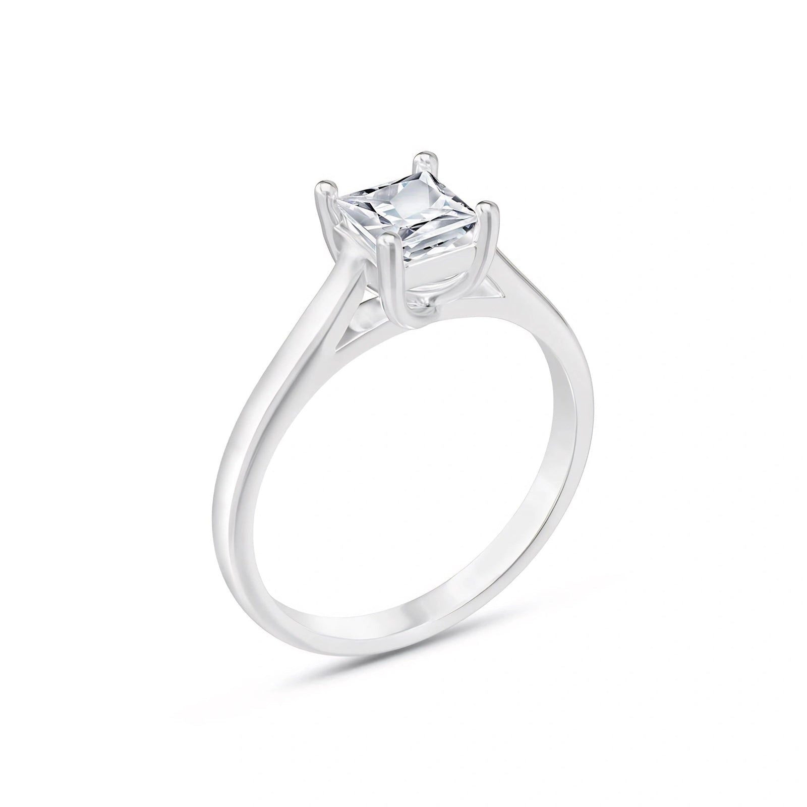White Gold Engagement Ring Diamond 10K — Sole