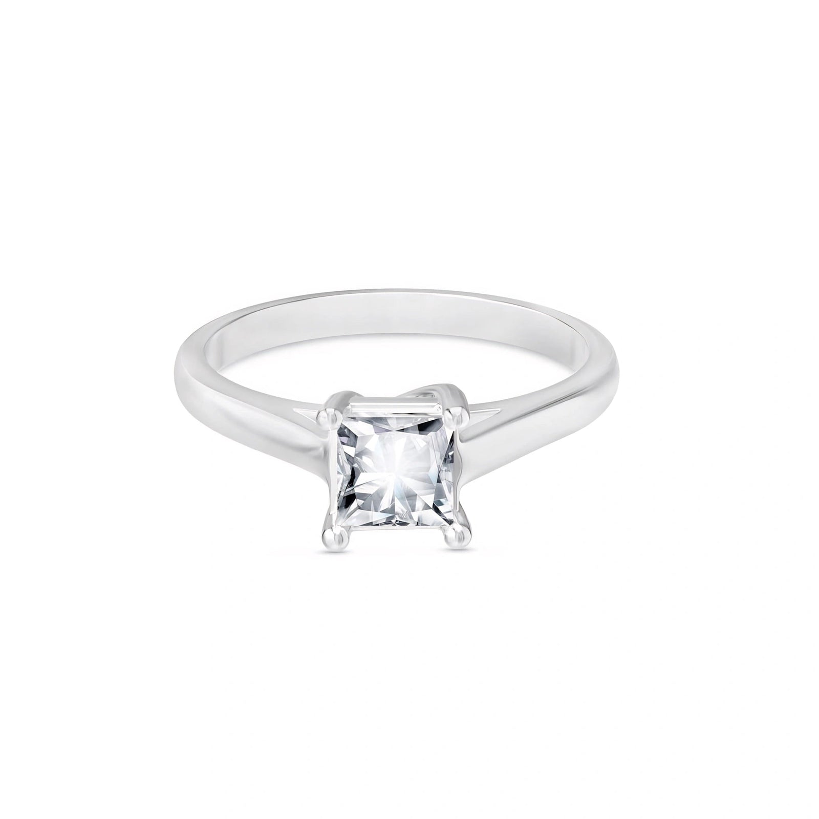 White Gold Engagement Ring Diamond 10K — Sole