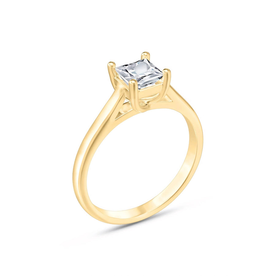 Yellow Gold Engagement Ring Diamond 10K — Sole
