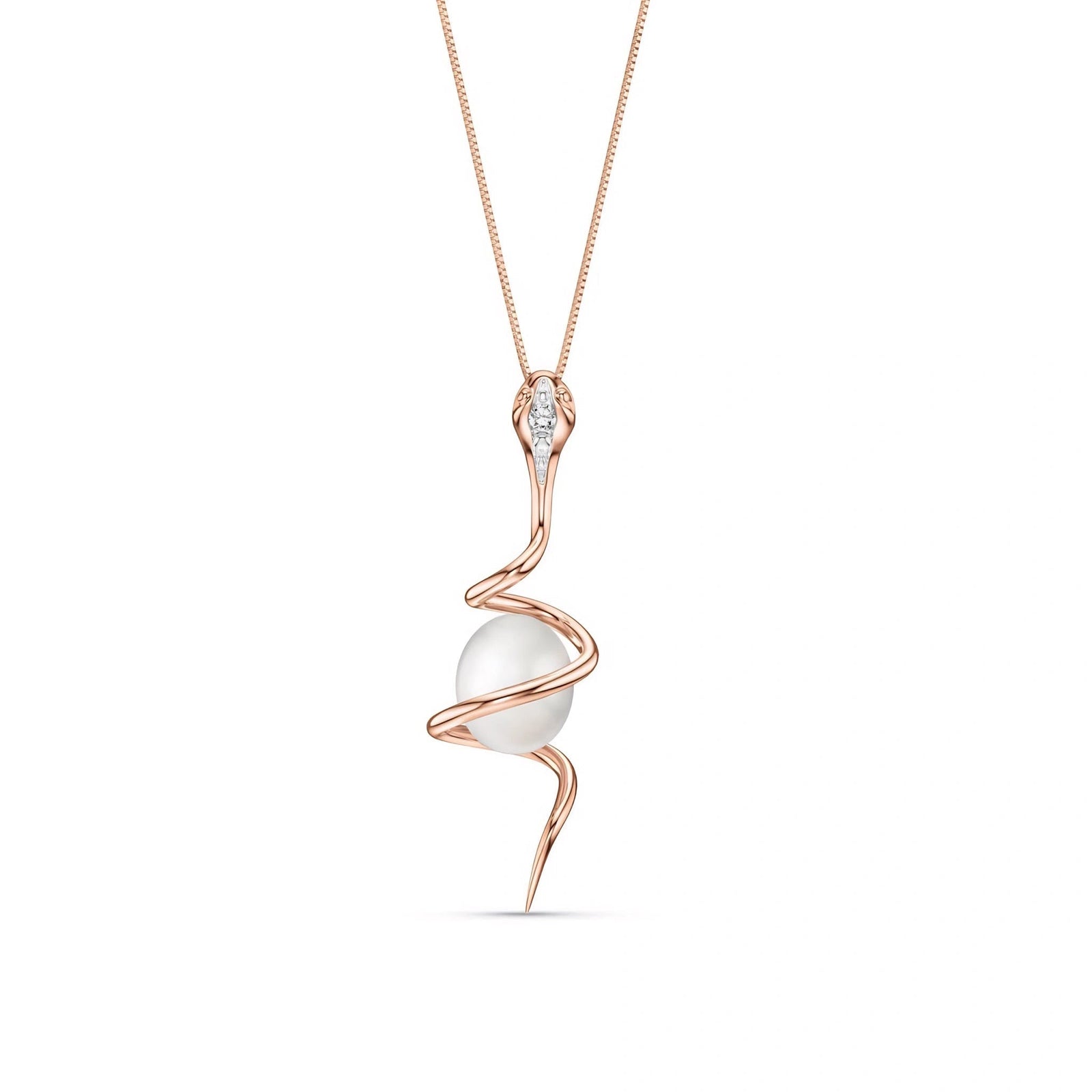 Rose Gold Pendant Necklace Pearl 10K — Adele