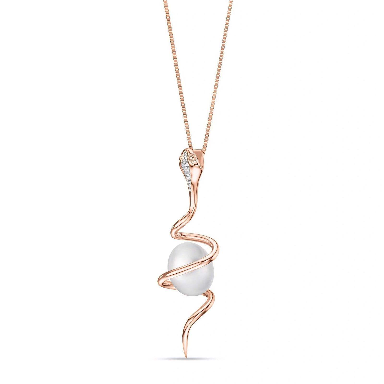 Rose Gold Pendant Necklace Pearl 10K — Adele
