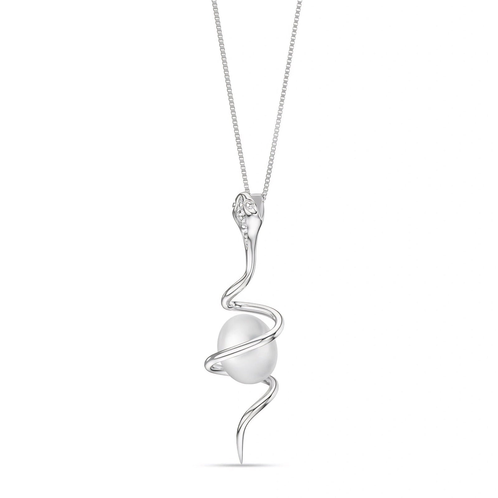 White Gold Pendant Necklace Pearl 10K — Adele