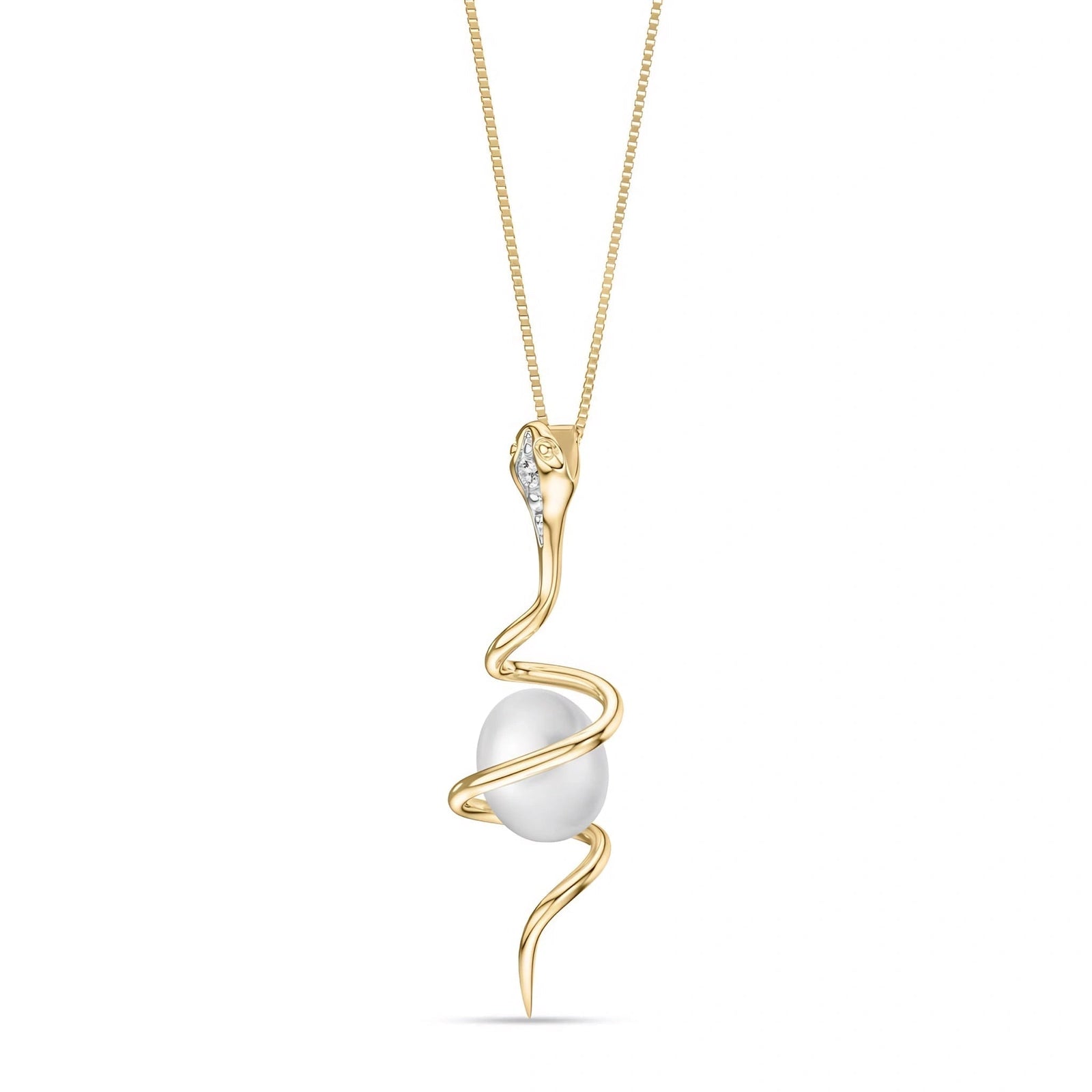 Yellow Gold Pendant Necklace Pearl 10K — Adele