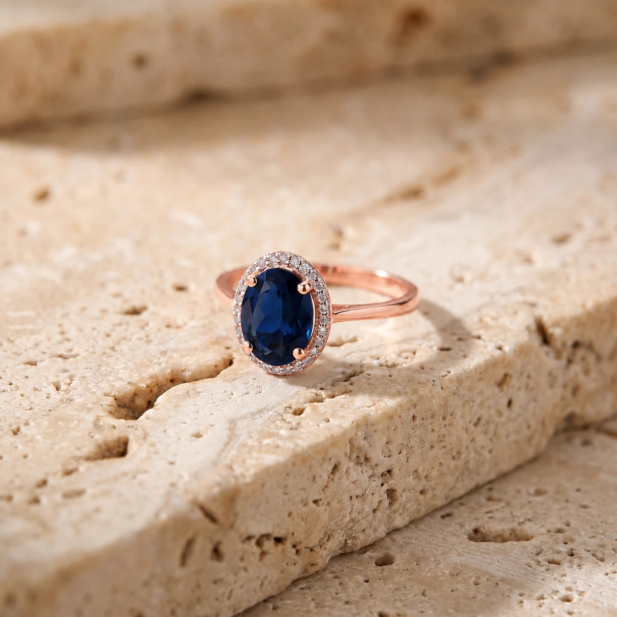 Rose Gold Ring Sapphire 10K — Rita